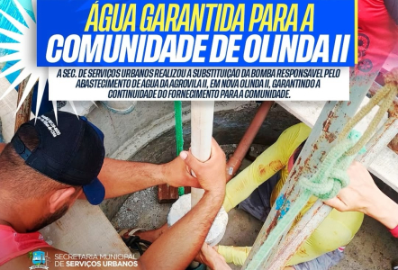 Prefeitura de Caiçara do Norte realiza troca de bomba e garante regularidade no abastecimento de água na Agrovila II