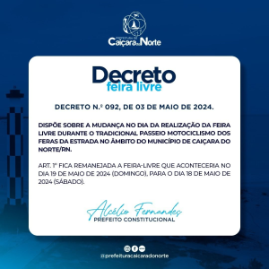 DECRETO FEIRA LIVRE  19 de maio de 2024